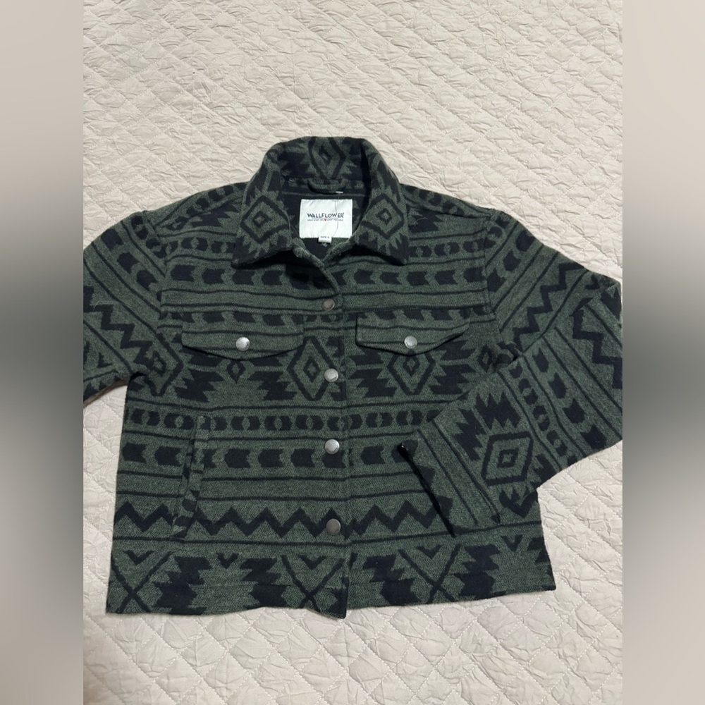 Wallflower Olive and Black Tribal Jacket